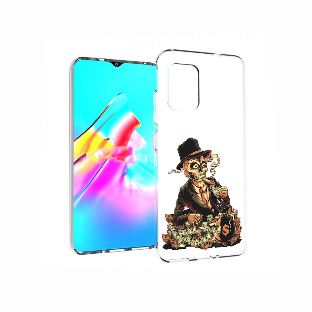 

Чехол MyPads Tocco для Asus Zenfone 8 нарисованный череп с сигаретой, Прозрачный, Tocco