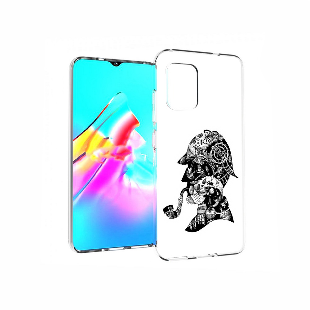 

Чехол MyPads Tocco для Asus Zenfone 8 мужчина с трубкой абстракция, Прозрачный, Tocco