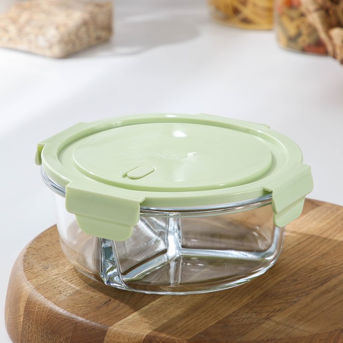 

Контейнер трехсекционный круглый с крышкой Cookn Freeze, 750 мл, 18×7,2 см, цвет МИКС