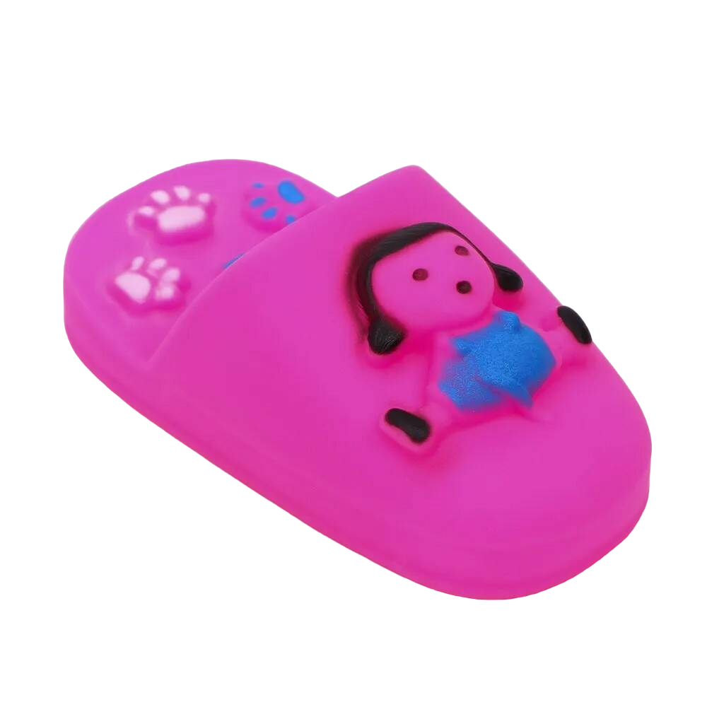 фото Игрушка пищащая для собак тапок, розовая, 10 см nobrand