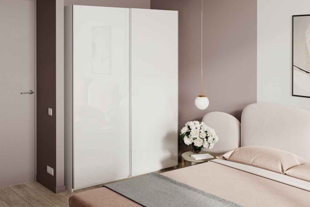 

Шкаф-купе Реал-9 Белый для одежды двухдверный 130x200x45 Мегамебель, Реал-9