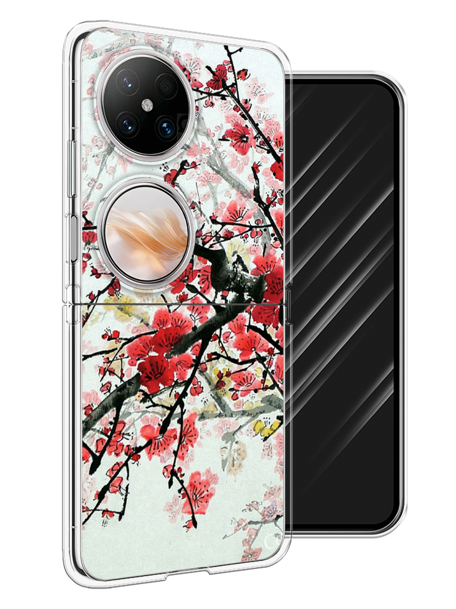 

Чехол Awog на Huawei Pocket 2 "Сакура", Розовый;черный, 6123850-1