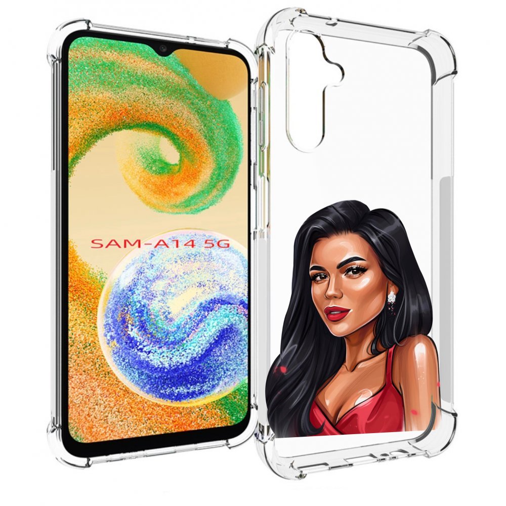

Чехол MyPads Брюнетка-в-красном-платье для Samsung Galaxy A14 5G, Прозрачный, Tocco