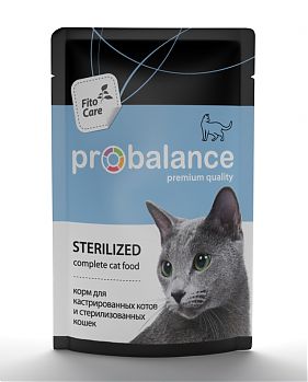 Влажный корм для кошек ProBalance Sterilized, для стерилизованных и кастрированных, 85г