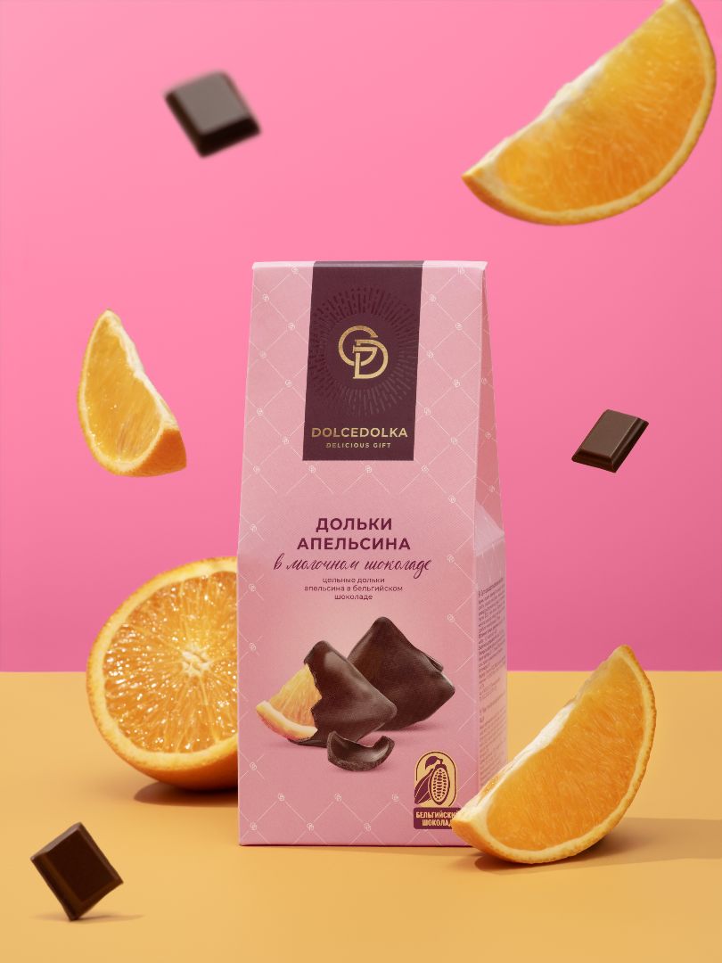 Набор конфет Dolcedolka Delicious Gift Дольки апельсина в молочном шоколаде 95 г