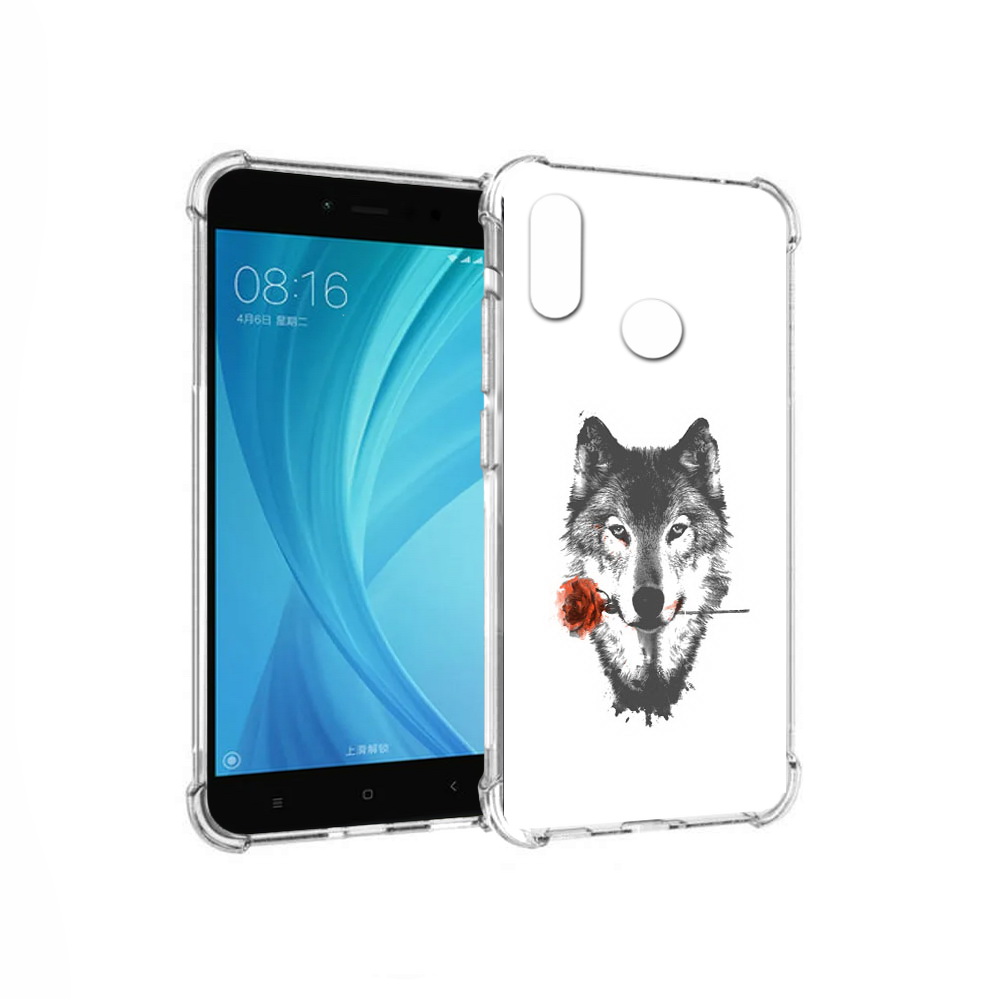 

Чехол MyPads Tocco для Xiaomi Redmi Note 5 волк с розой (PT113434.311.270), Прозрачный, Tocco