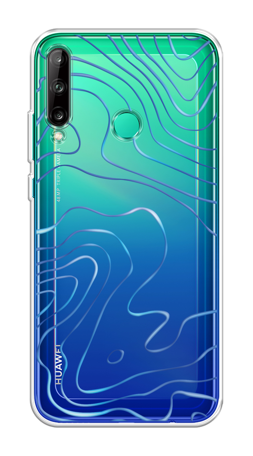 

Чехол на Honor 9C, Huawei P40 Lite E/Y7p "Blue lines", Прозрачный;синий, 6103350-1