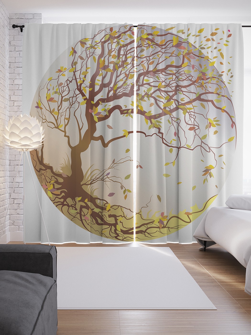 

Шторы JoyArty с фотопечатью "Дерево в кругу" из сатена, 290х265 см, Дерево в кругу