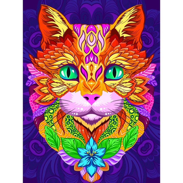 

Алмазная мозаика на подрамнике с полным заполнением Волшебная кошка, 30х40см, Товары для творчества. Символ года 2023