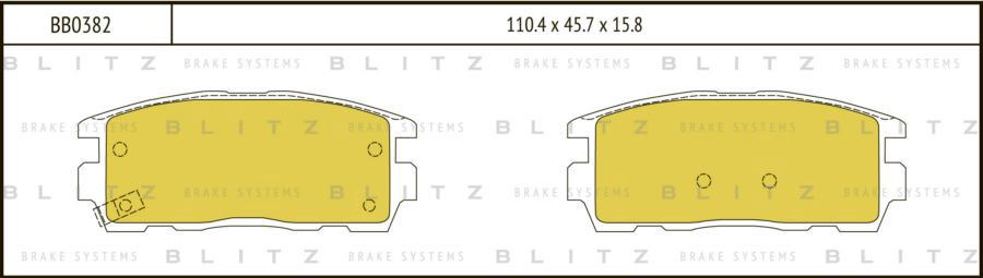 Тормозные колодки BLITZ дисковые задние BB0382