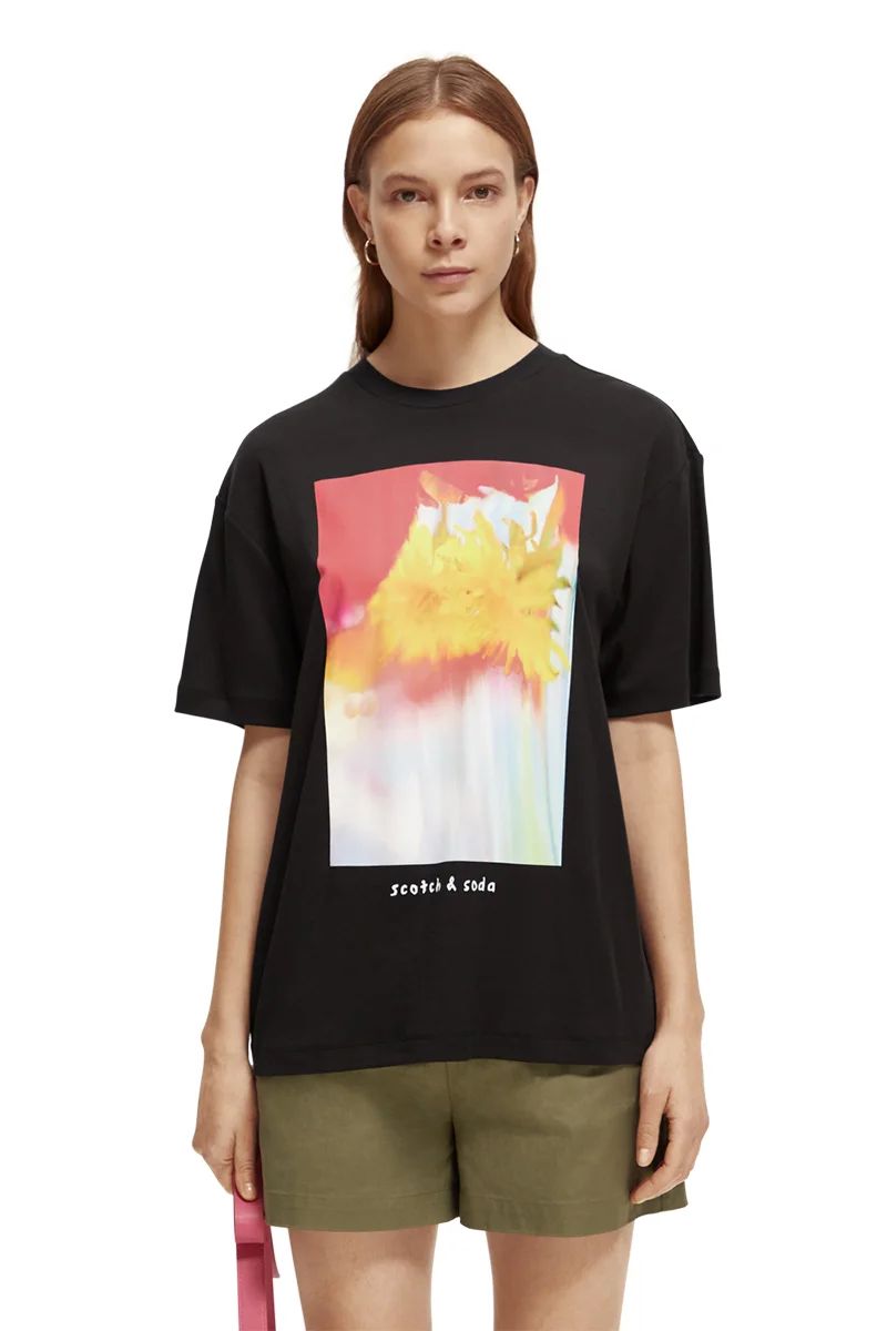 

Футболка женская Scotch & Soda 172354/0008 черная L, Черный, 172354/0008