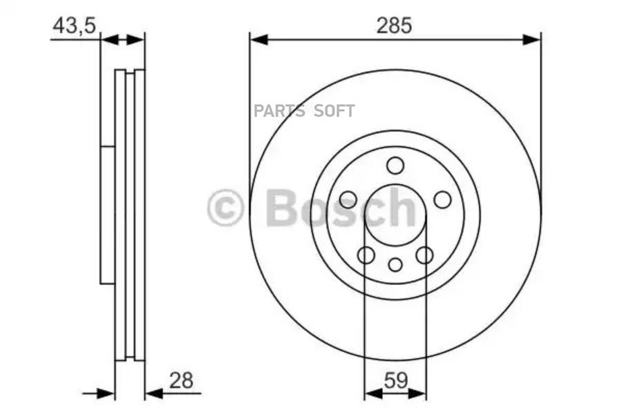 

Тормозной диск Bosch комплект 1 шт. 0986479S62