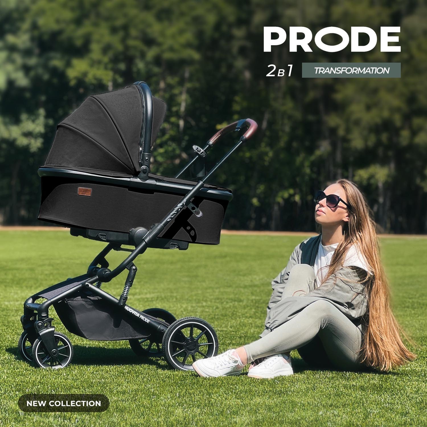 Детская коляска 2в1 Nuovita Prode (черный) коляска детская cybex priam iv коляска 2 в 1 шасси iv mattblack peach pink