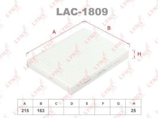 

Фильтр салонный LYNXauto lac1809