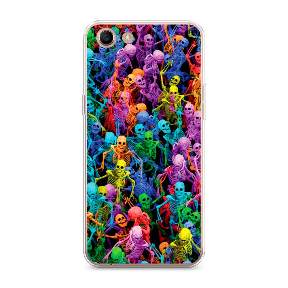 

Чехол для Oppo A83 "Вечеринка скелетов", Фиолетовый;желтый;оранжевый, 250150-6