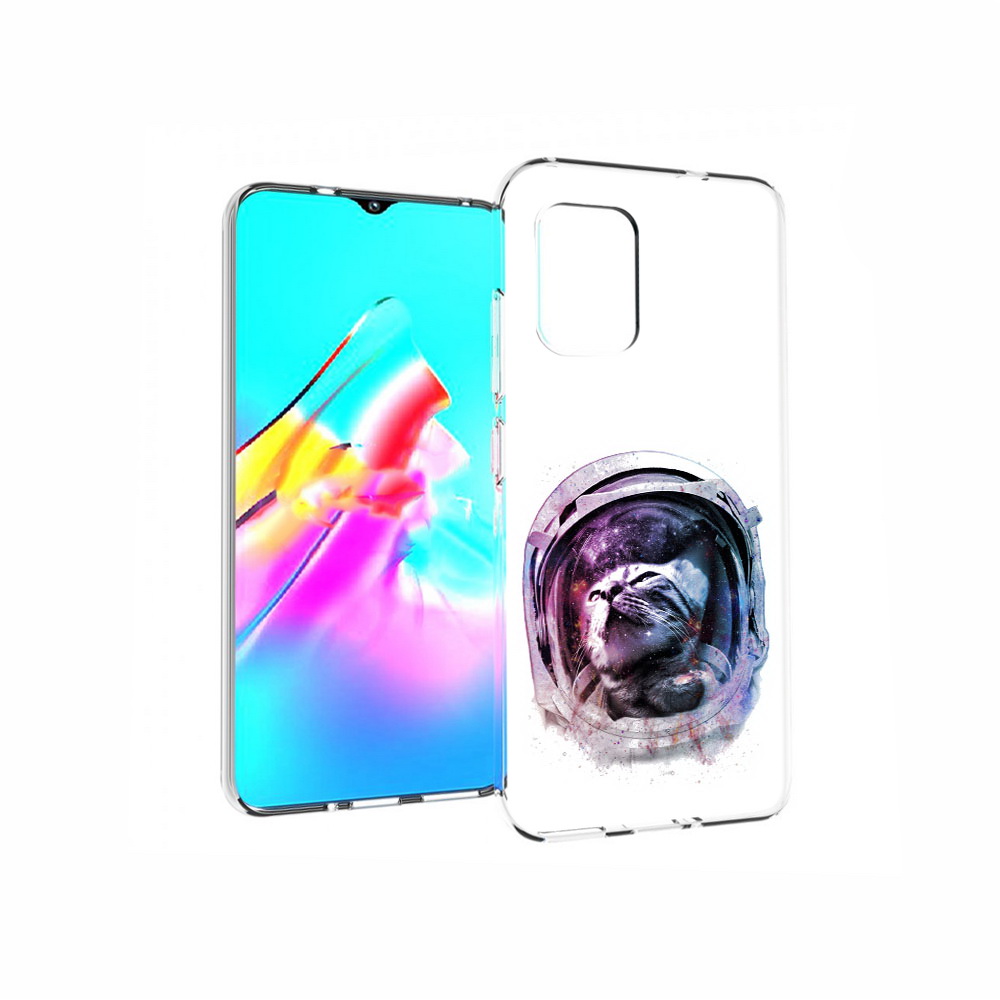 

Чехол MyPads Tocco для Asus Zenfone 8 кот в шлеме, Прозрачный, Tocco
