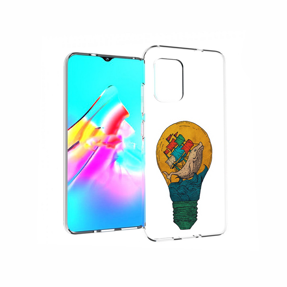 

Чехол MyPads Tocco для Asus Zenfone 8 кит в лампочке с парусами, Прозрачный, Tocco