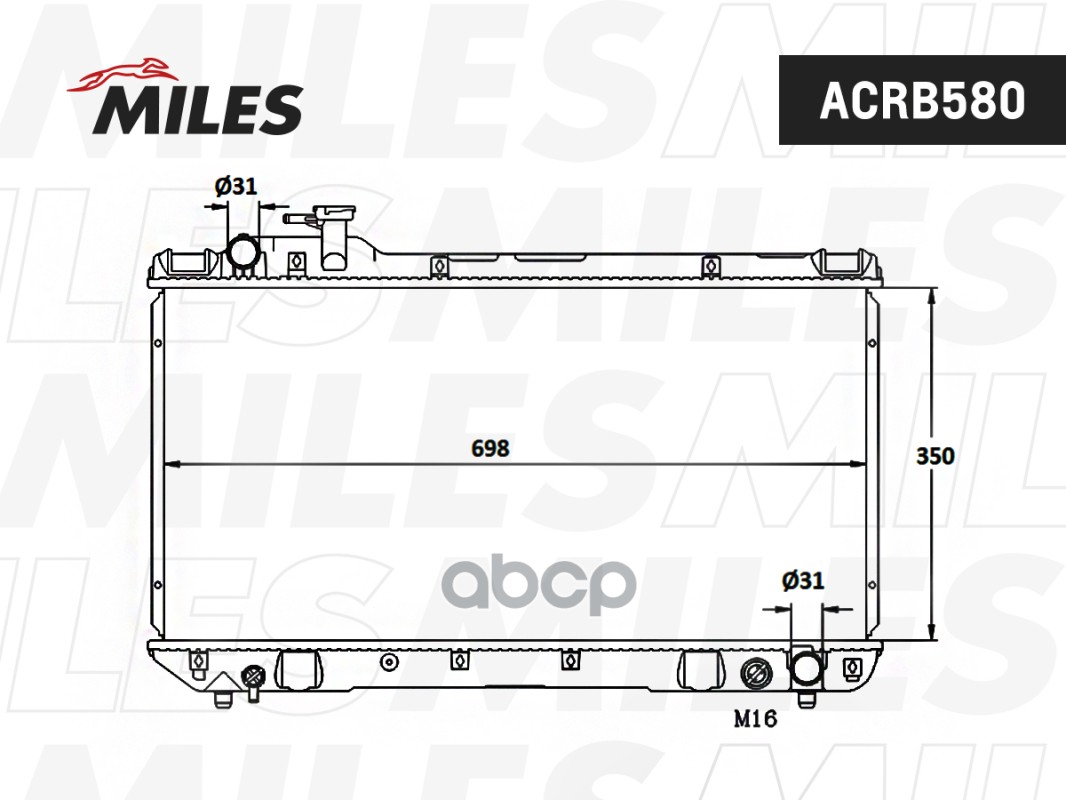 

Радиатор Toyota Rav4 2.0 94-00 Паяный Miles арт. acrb580