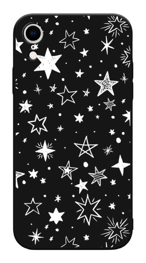 

Чехол Awog на Apple iPhone XR (10R) / Айфон XR (10R) "Звездочки графика белая", Разноцветный, 12052-1