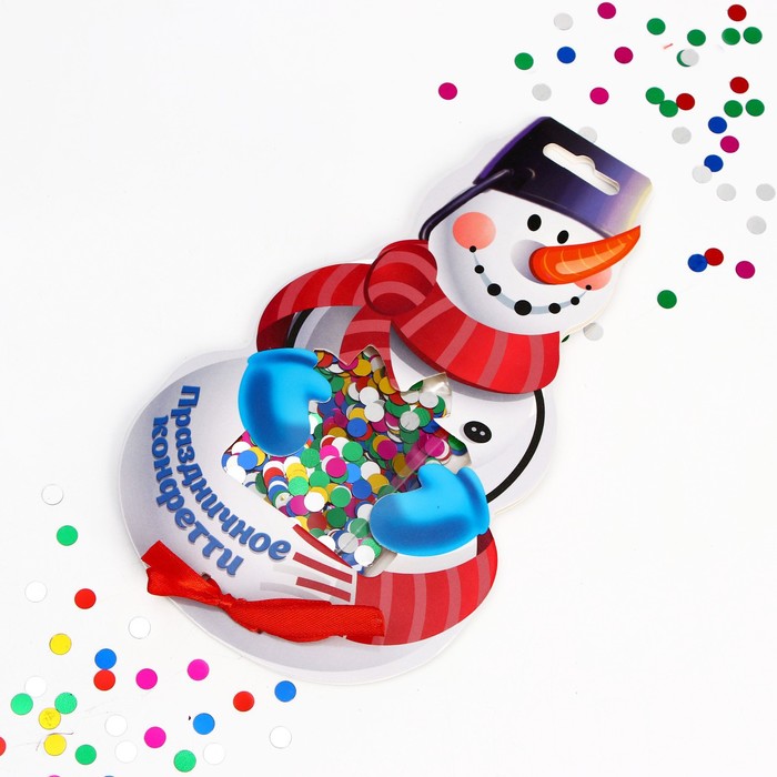 Конфетти Снеговик на открытке SL1113991 1 шт. разноцветный