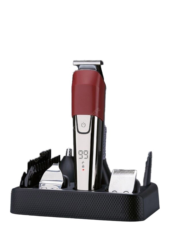 Машинка для стрижки волос Cronier CR-856 красная, серебристая профессиональный триммер для волос для мужчин аккумуляторная электрическая мощная машина для стрижки резьба инструмент для волос
