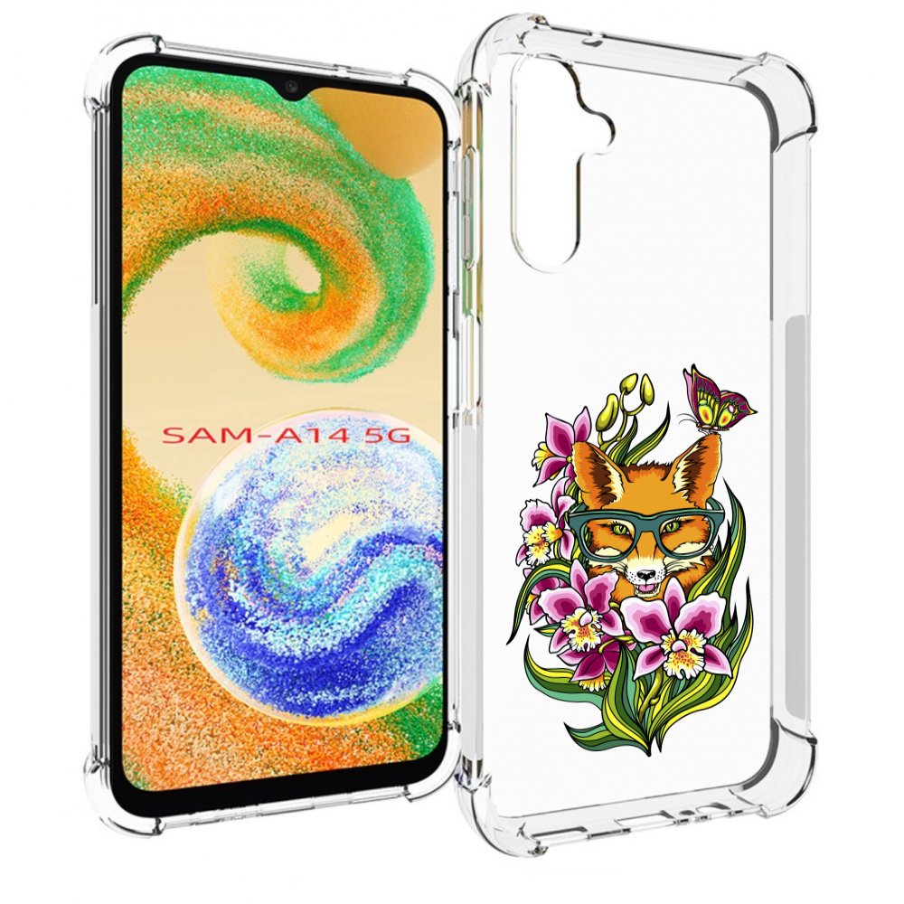 Чехол MyPads Лиса в цветах для Samsung Galaxy A14 5G