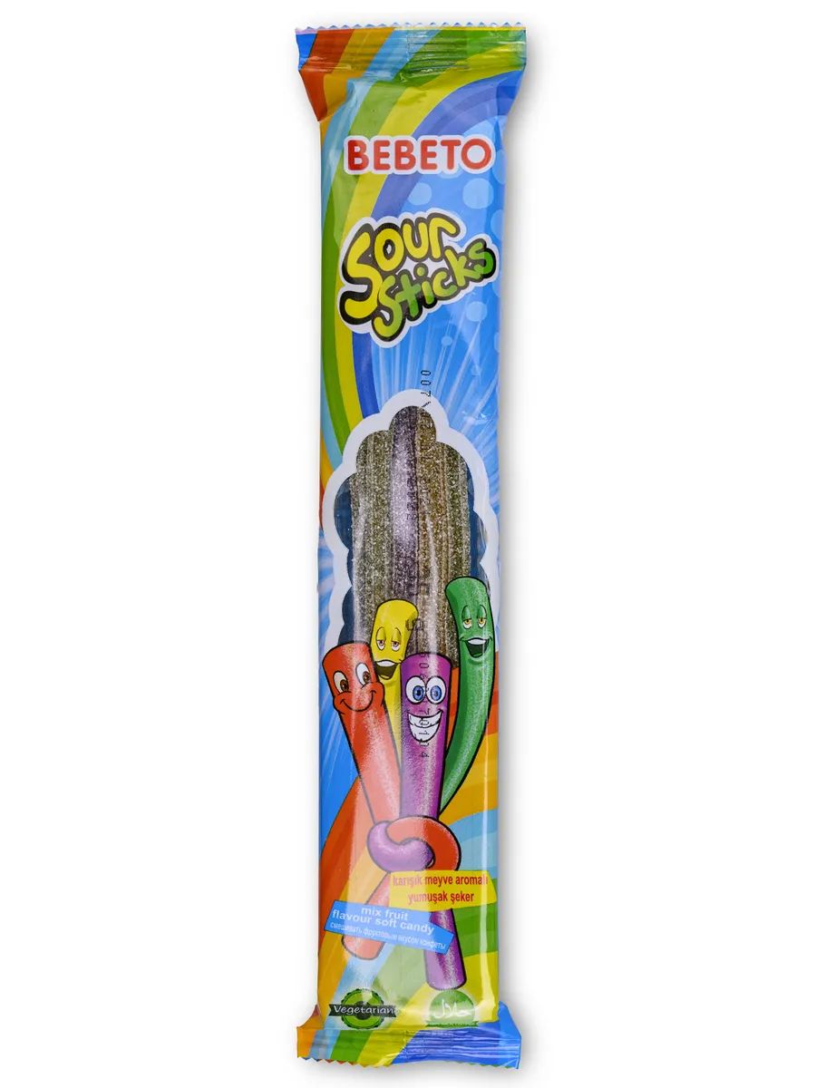 

Мармелад Bebeto Sour Sticks фруктовое ассорти жевательный 35 г