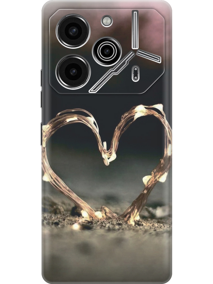 

Силиконовый чехол на Tecno Pova 6 Pro с принтом "Светящееся сердце", Прозрачный;желтый;черный, 781971091