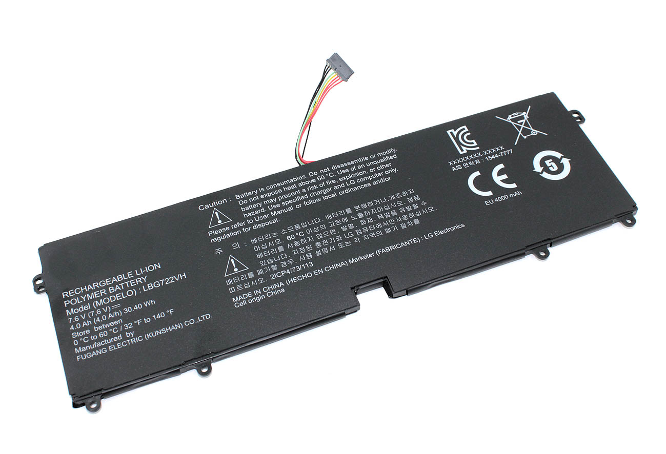 Аккумулятор для ноутбука NoBrand LG Gram 13 (LBG722VH) 7.6V 4000mAh 4000 мАч 7.6В (090353)