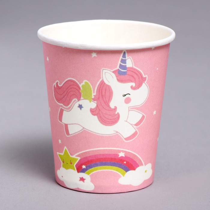 

Стаканы бумажные «Единорог», в наборе 6 штук, Разноцветный, Сервировка стола. Единороги
