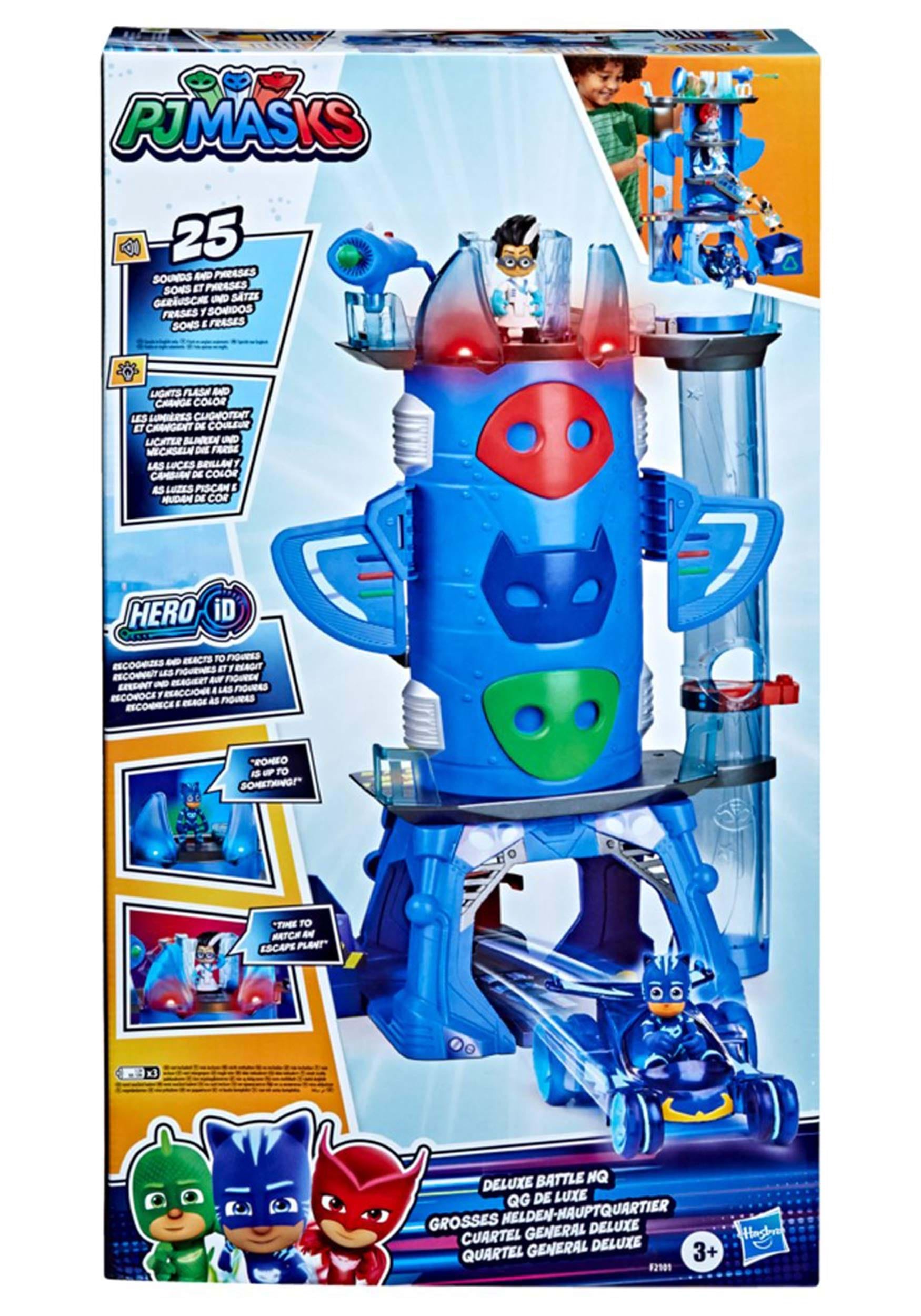 Игровой набор Hasbro Герои в масках Мегаштаб Делюкс 2 фигурки, машинка F2101 10877 пакет подарочный герои в масках 18 10 23 см