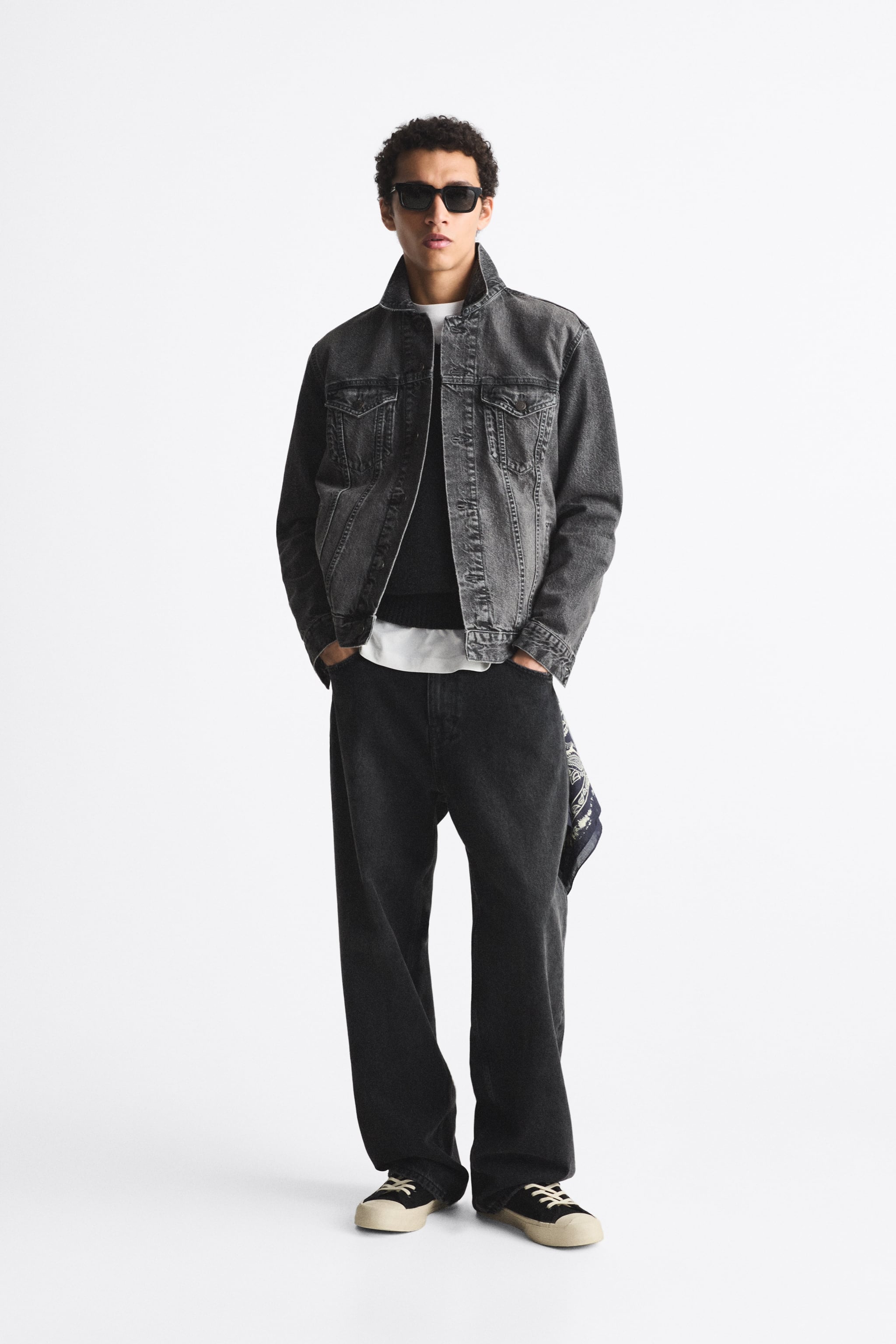 

Джинсовая куртка мужская ZARA 01538425 серая XL (доставка из-за рубежа), Серый, 01538425