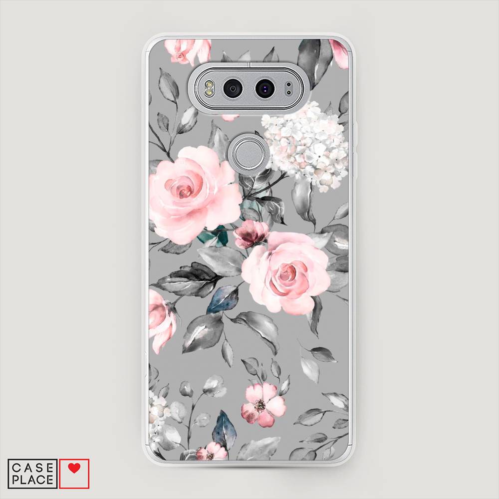 фото Чехол awog "розы на сером" для lg v20