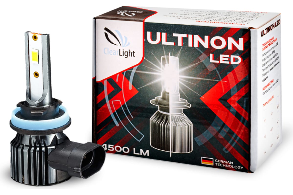 

Комплект ламп LED Clearlight Type X5 H11 4500 lm (2шт.) 4300K