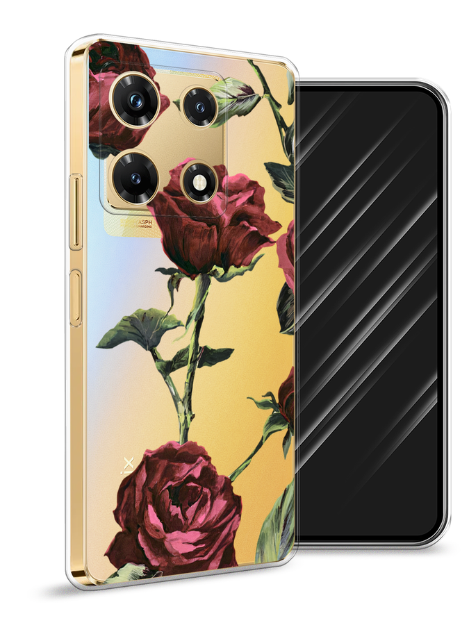 

Чехол Awog на Infinix Note 30 Pro "Бордовые розы фон", Бордовый, 3104550-8