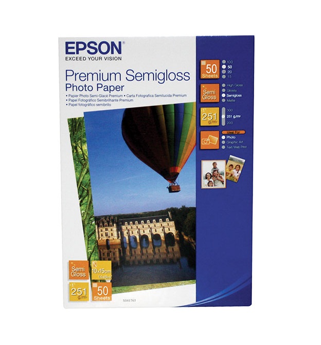 фото Фотобумага epson premium semiglossy photo paper, s041765 (10х15см), 251 г/м2,