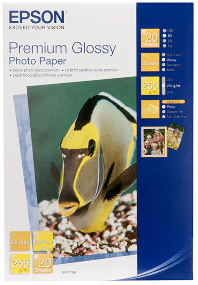 фото Глянцевая фотобумага epson premium glossy photo paper 10x15 (20 л 255 г/м2) c13s041706