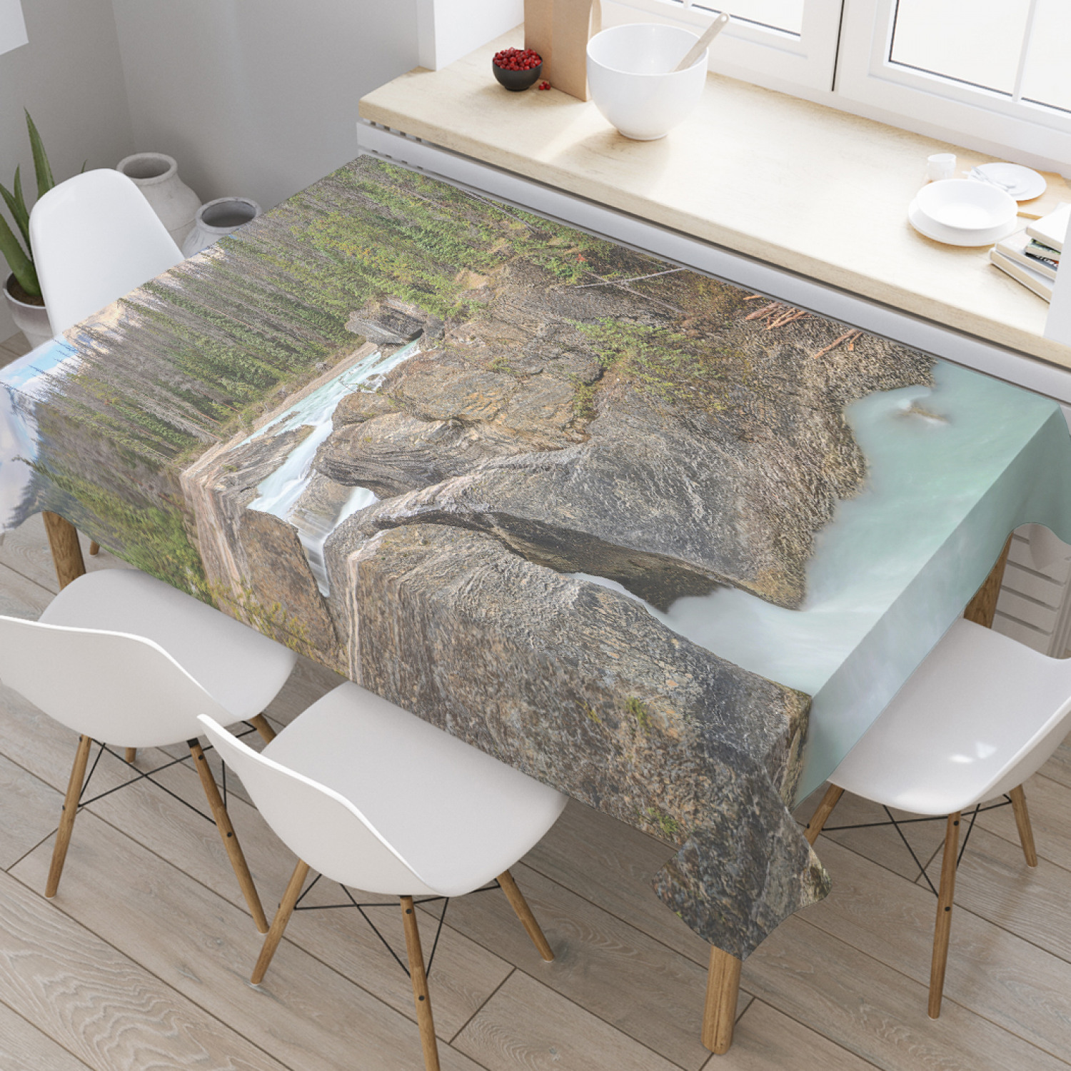 

Скатерть прямоугольная JoyArty "Британская колумбия" из оксфорда, 120x145 см, Зеленый, Британская колумбия