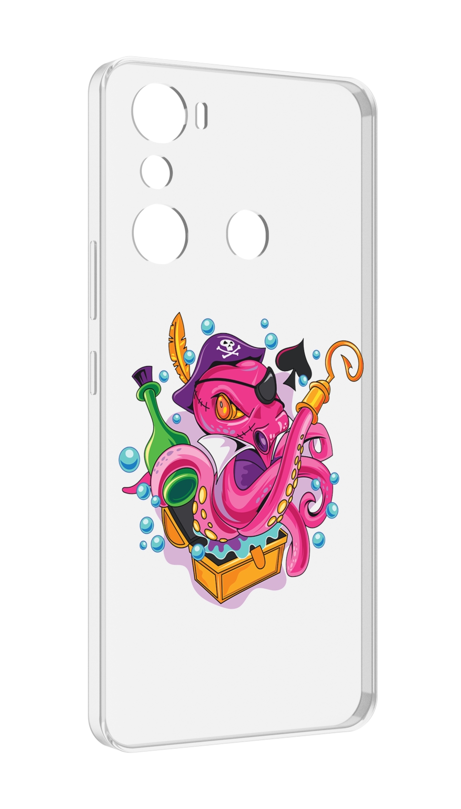 

Чехол MyPads осьминог пират детский для Infinix Hot 20i, Прозрачный, Tocco