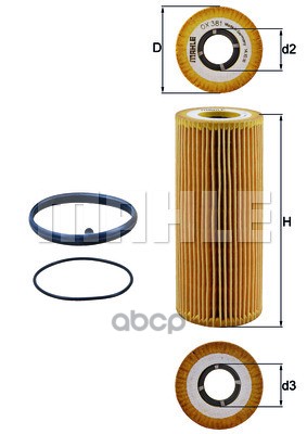 

Фильтр масляный Mahle/Knecht ox381d