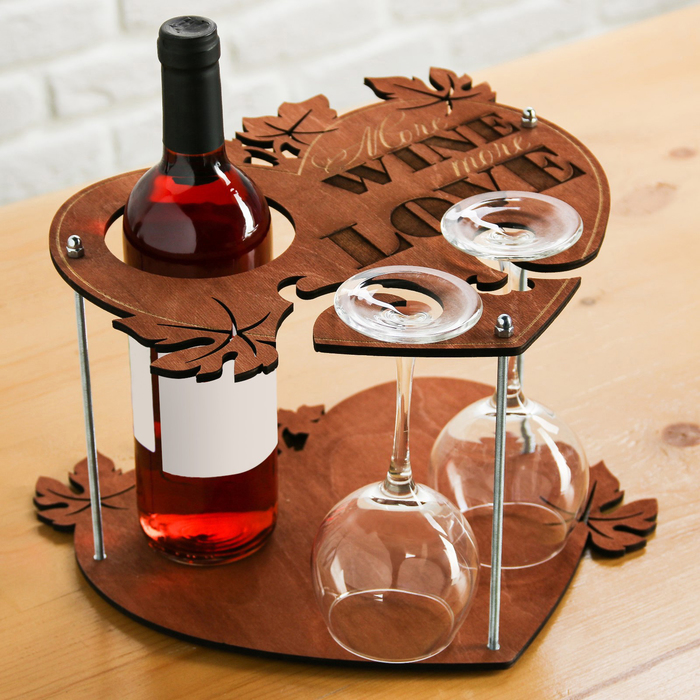 фото Подставка под вино и бокалы wine love nobrand