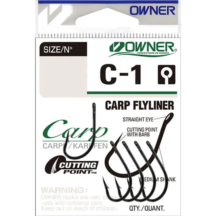 

Крючок Owner Carp Flyliner BC №1 4 шт 53261-01, Черный, Carp Flyliner BC
