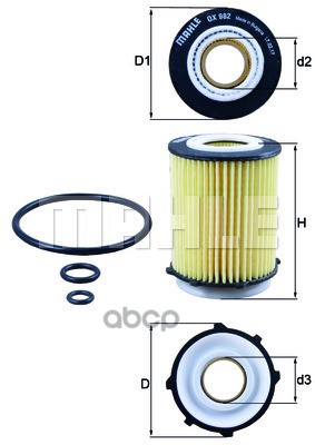

Фильтр масляный Mahle/Knecht ox982d