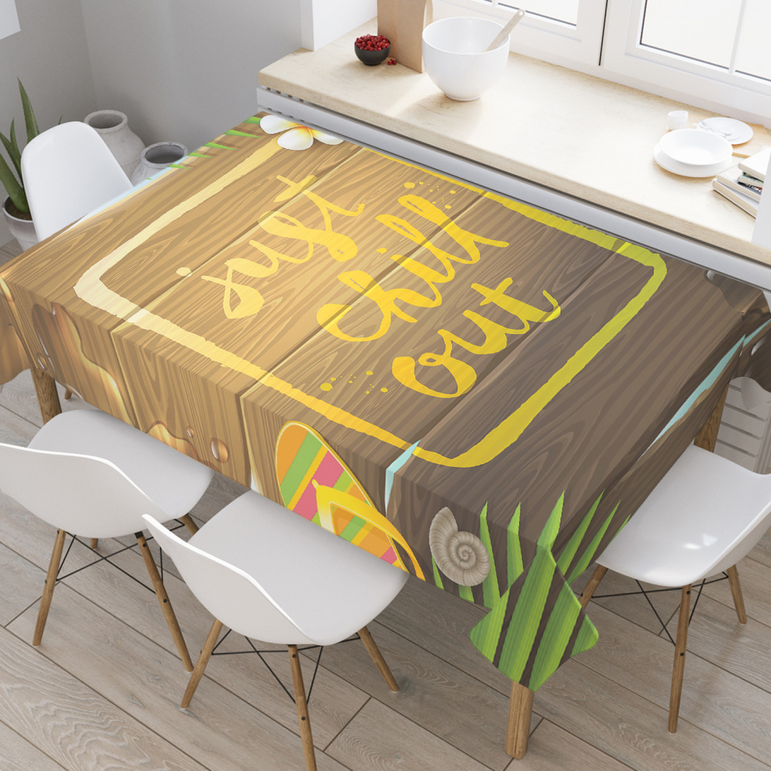 

Скатерть прямоугольная JoyArty "Просто расслабься" из оксфорда, 120x145 см, Серый, Просто расслабься