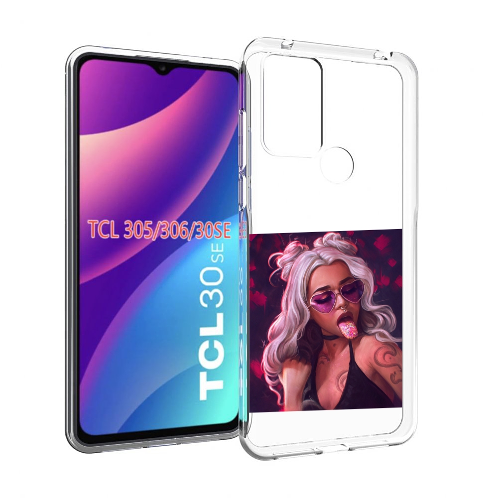 

Чехол MyPads блестящий-язык женский для TCL 30SE/305/306/30E, Tocco