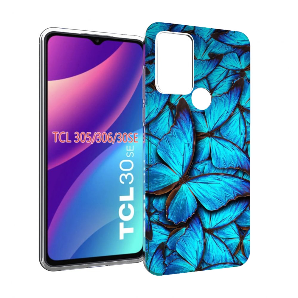 

Чехол MyPads бирюзовые бабочки для TCL 30SE/305/306/30E, Tocco
