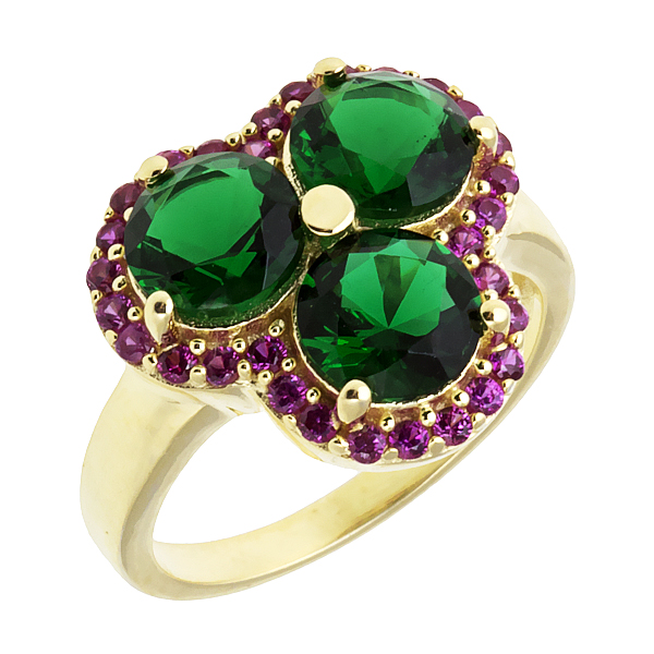 Кольцо женское Balex Jewellery 11090009 зеленое, р. 19
