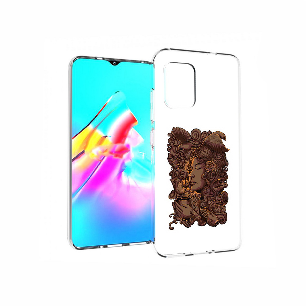 

Чехол MyPads Tocco для Asus Zenfone 8 девушка с длинными волосами абстракция, Прозрачный, Tocco