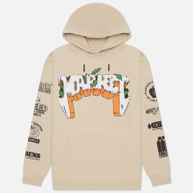 

Худи мужское MARKET Growclub Hoodie бежевое M, Growclub Hoodie