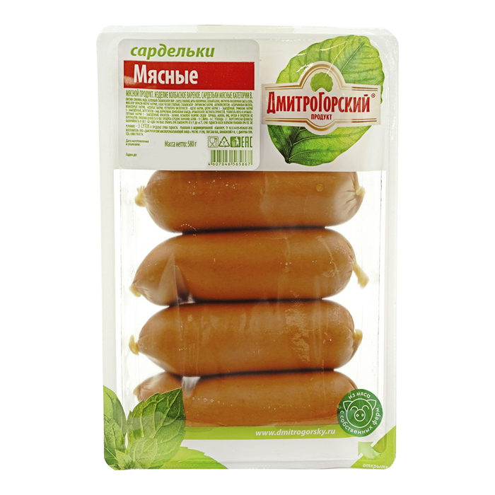 

Сардельки Дмитрогорский Продукт Мясные вареные 500 г